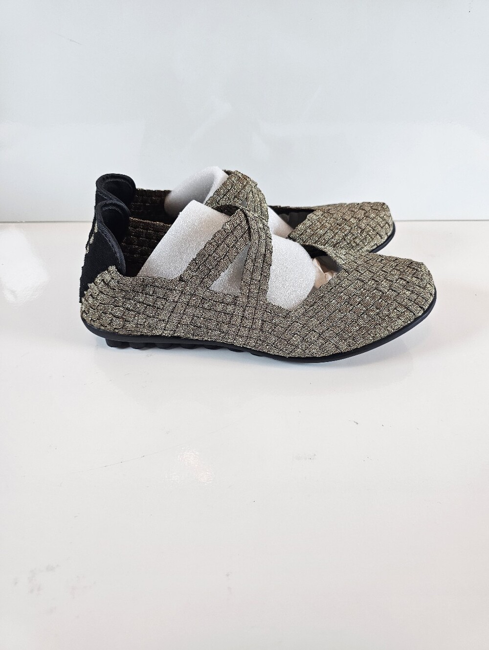 Bernie Mev Woven Metallic Bronze Comfort Flats Women's EU 40 US 9 NWOB - Picture 2 of 8
